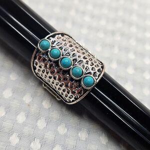 Southwestern Faux Turquoise Fashion Stretch Ring